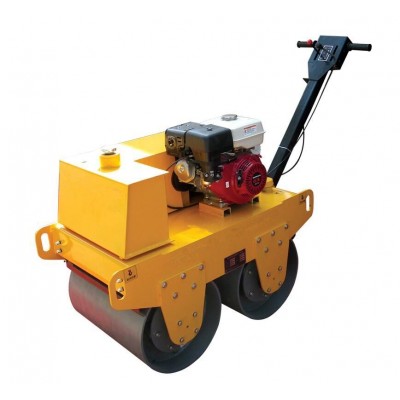 Powerful double drum walk behind road roller